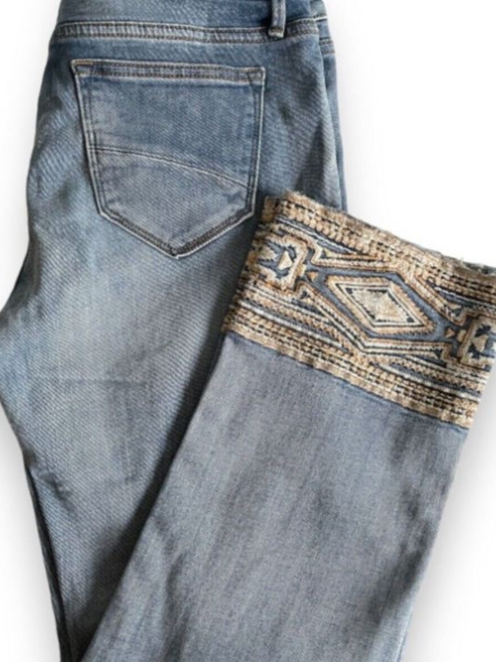 DRIFTWOOD Colette Light Blue Denim Jeans with embroidered cuffs